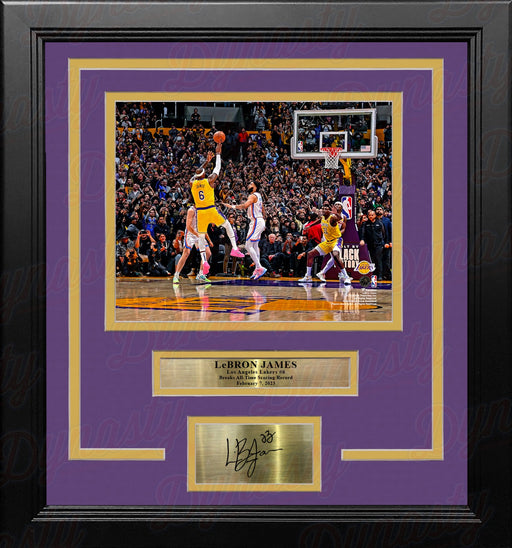 LeBron James Breaks the All-Time Scoring Record LA Lakers 8x10 Framed Photo with Engraved Autograph - for just $79.99! 