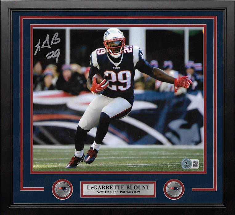 LeGarrette Blount in Action Autographed New England Patriots 11" x 14" Framed Football Photo - for just $119.99! 