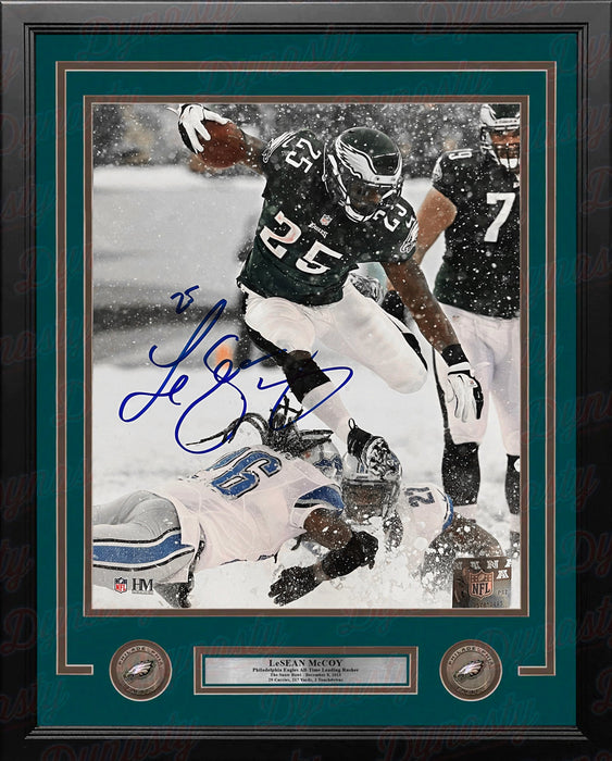 LeSean McCoy Snow Bowl Philadelphia Eagles Autographed 16" x 20" Framed Photo - Dynasty Sports COA - for just $199.99! 