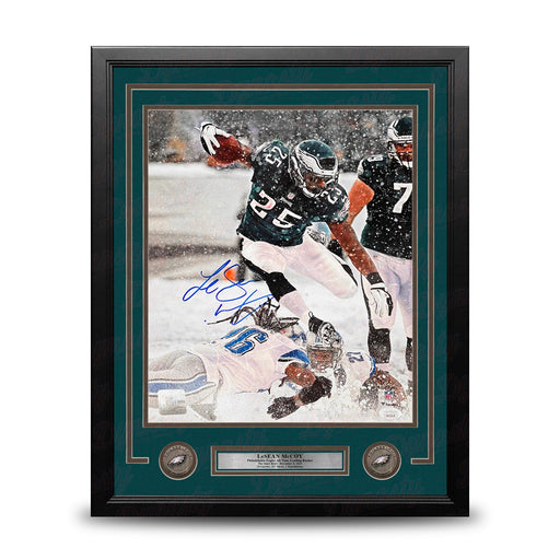 LeSean McCoy Snow Bowl Philadelphia Eagles Autographed 16" x 20" Framed Photo - Dynasty Sports COA - for just $199.99! 