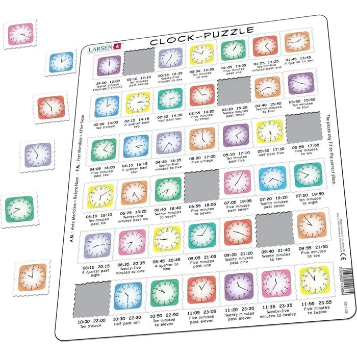 Learn the Clock 42 Piece Tray Jigsaw Puzzle Larsen - for just $11.99! 