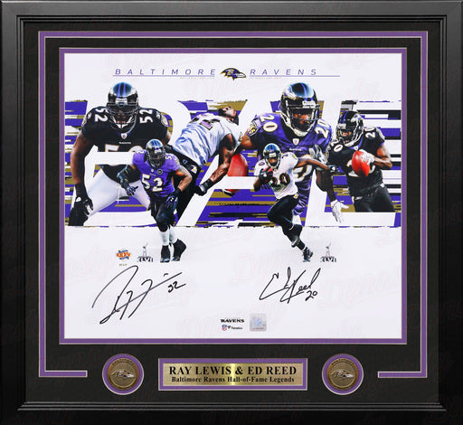 Ray Lewis & Ed Reed Baltimore Ravens Autographed 16" x 20" Framed Collage Photo - for just $499.99! 