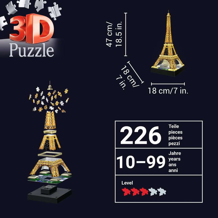Light-Up Eiffel Tower 226 Piece 3D Jigsaw Puzzle Ravensburger - for just $44.99! 