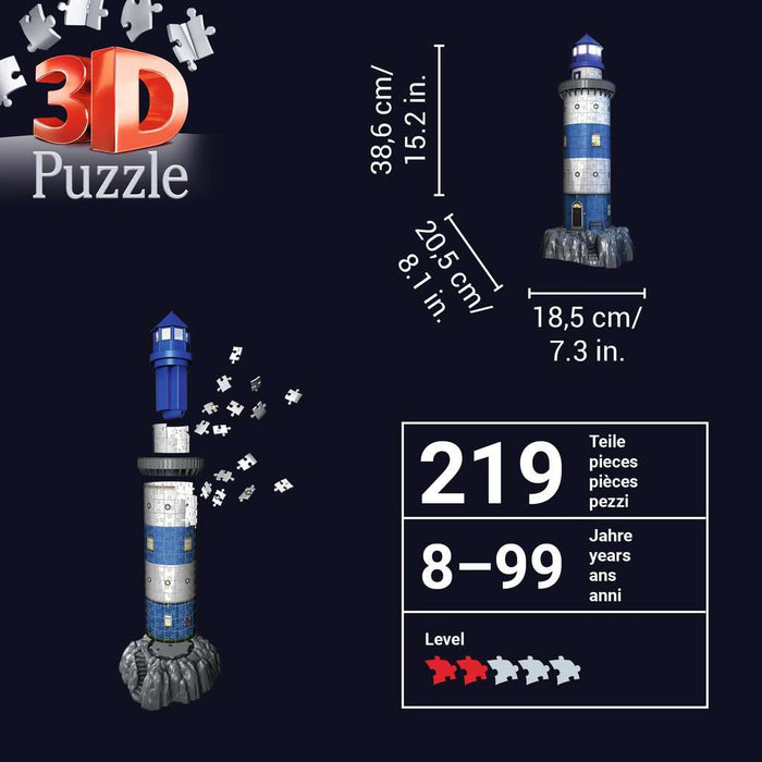 Light-Up Lighthouse 219 Piece 3D Jigsaw Puzzle Ravensburger - for just $44.99! 