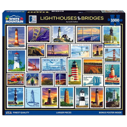 Lighthouses & Bridges 1000 Piece Jigsaw Puzzle White Mountain - for just $19.99! 