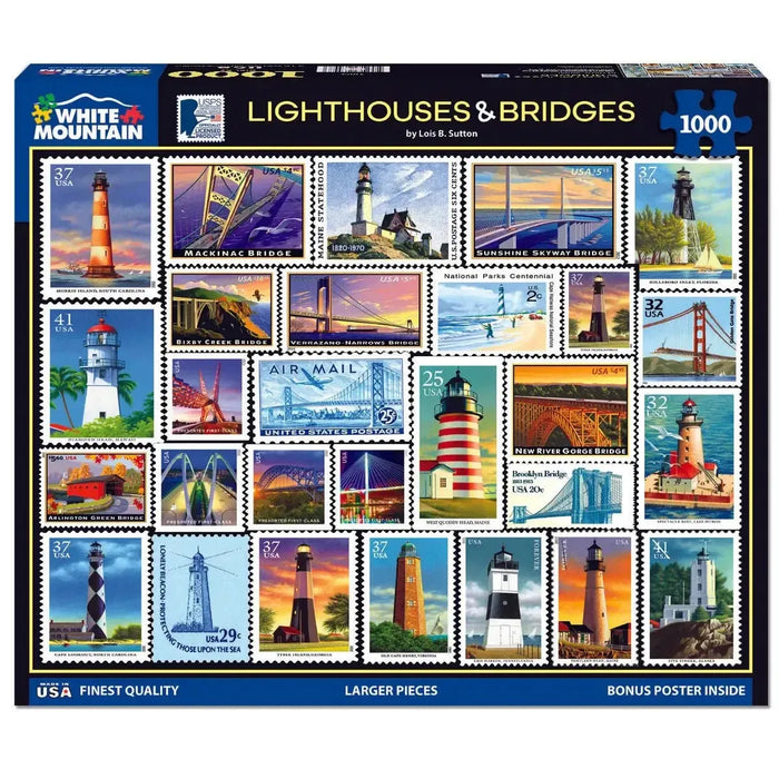 Lighthouses & Bridges 1000 Piece Jigsaw Puzzle White Mountain - for just $19.99! 