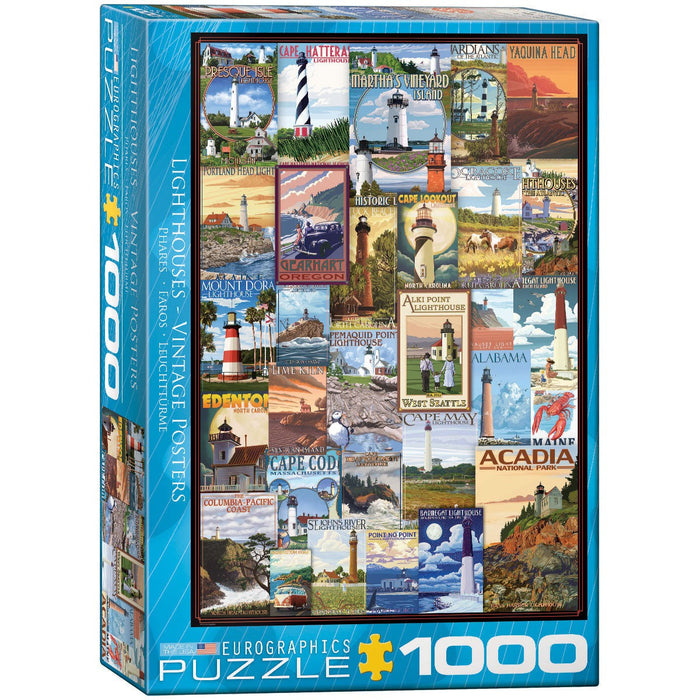 Lighthouses Vintage Posters 1000 Piece Jigsaw Puzzle Eurographics - for just $19.99! 