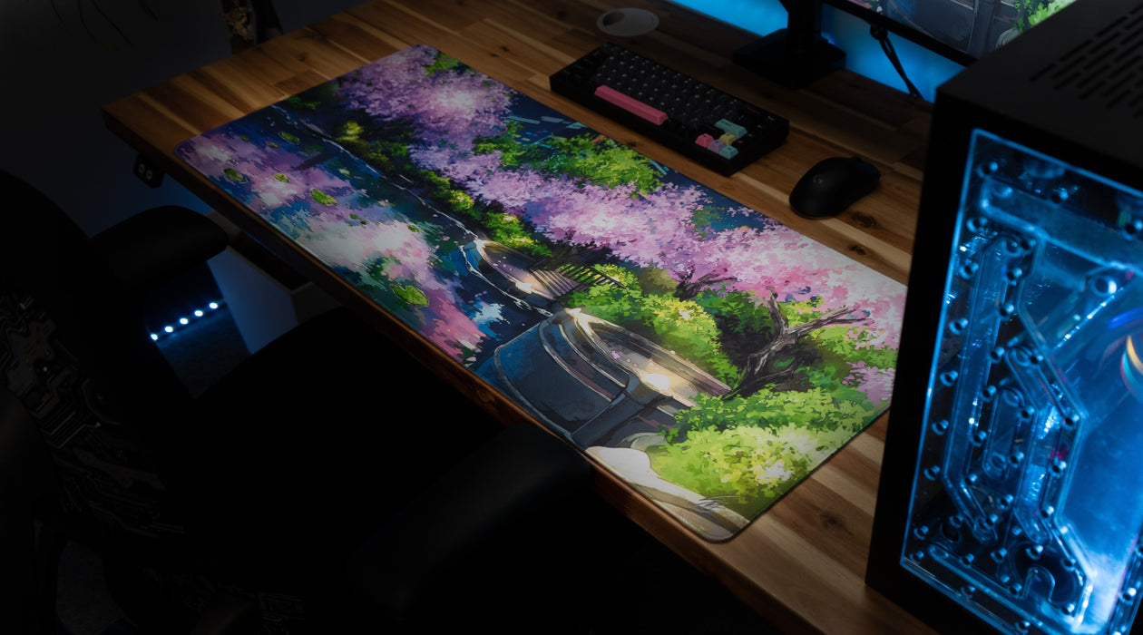 "Midnight Petals" — Cherry Blossom Deskmat - for just $49.95! 