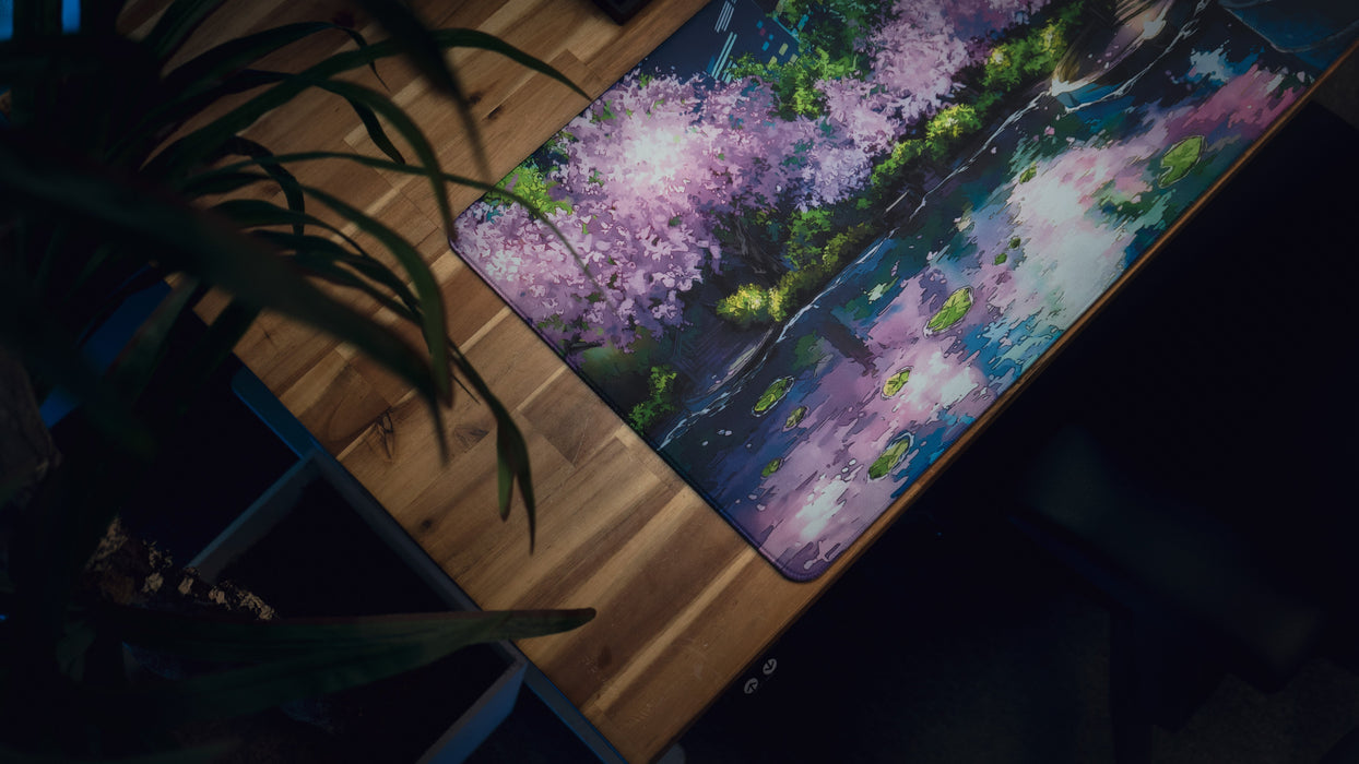 "Midnight Petals" — Cherry Blossom Deskmat - for just $49.95! 
