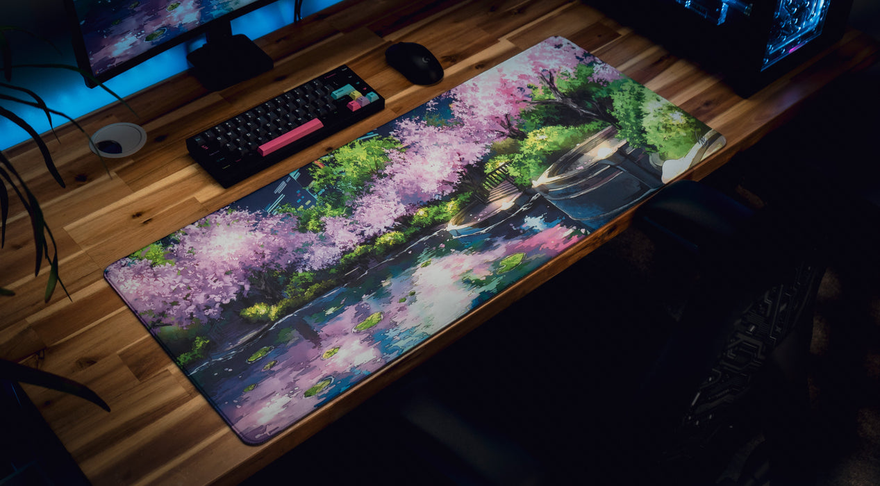 "Midnight Petals" — Cherry Blossom Deskmat - for just $49.95! 