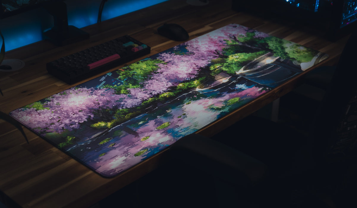 "Midnight Petals" — Cherry Blossom Deskmat - for just $49.95! 