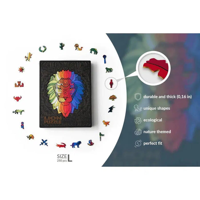 Lion 250 Piece Wooden Jigsaw Puzzle Geek Toys - for just $99.99! 