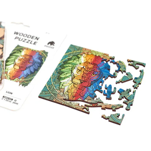 Lion 40 Piece Mini Wooden Jigsaw Puzzle Geek Toys - for just $14.99! 