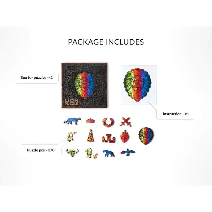Lion 70 Piece Wooden Jigsaw Puzzle Geek Toys - for just $49.99! 