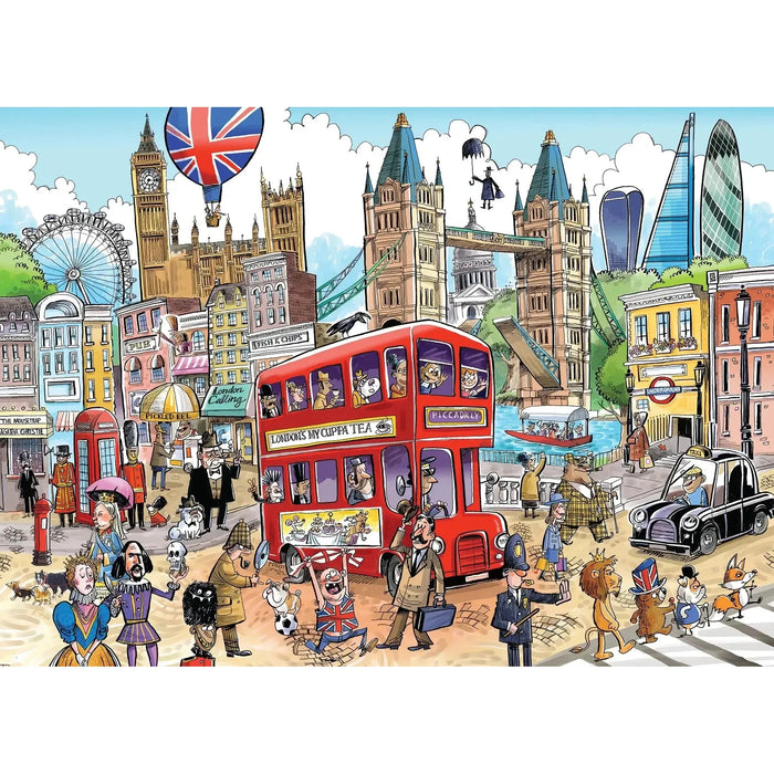 London Calling Doodle Town 1000 Piece Jigsaw Puzzle Cobble Hill - for just $19.99! 