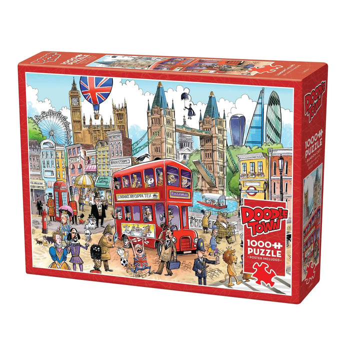 London Calling Doodle Town 1000 Piece Jigsaw Puzzle Cobble Hill - for just $19.99! 