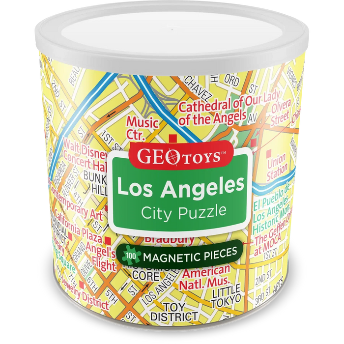 Los Angeles City 100 Piece Magnetic Jigsaw Puzzle Geotoys - for just $11.99! 