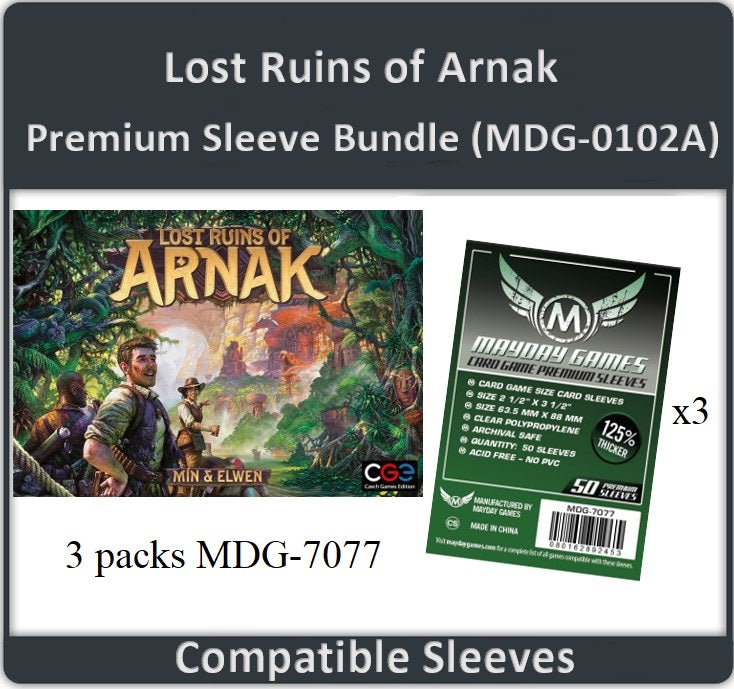 "Lost Ruins of Arnak" Compatible Card Sleeve Bundle - for just $5.50! 