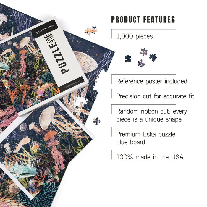 Luminescent World Jellyfish 1000 Piece Jigsaw Puzzle Lantern Press - for just $29.99! 