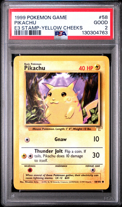 PSA 2 Pikachu E3 Stamp (Yellow Cheeks) #58 · Base Set · 1999 - for just $209.99! 