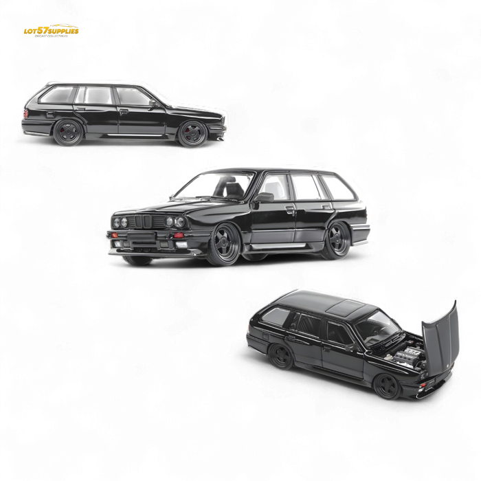 Mortal BMW E30 Crock - Openable Hood - Cambered in Full Black 1:64 - for just $39.99! 