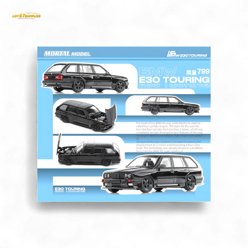 Mortal BMW E30 Crock - Openable Hood - Cambered in Full Black 1:64 - for just $39.99! 