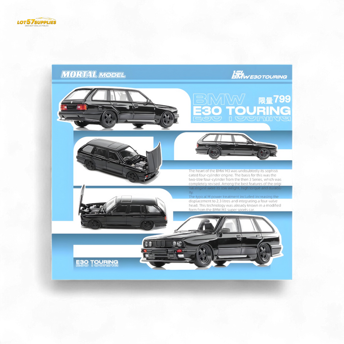 Mortal BMW E30 Crock - Openable Hood - Cambered in Full Black 1:64 - for just $39.99! 