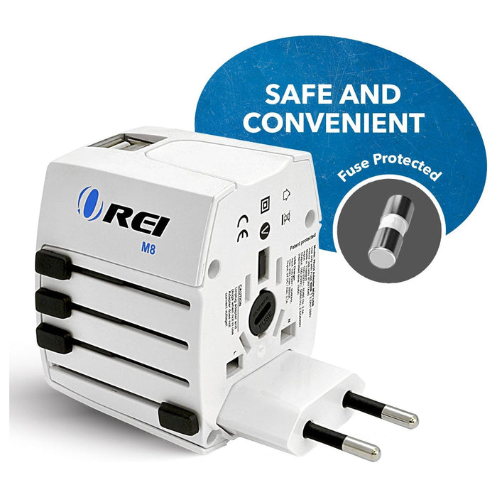 World Travel Adapter Plug International- All in One- 2 USB- Compact Design (M8_White) - Just $19.99! Shop now at Retro Gaming of Denver