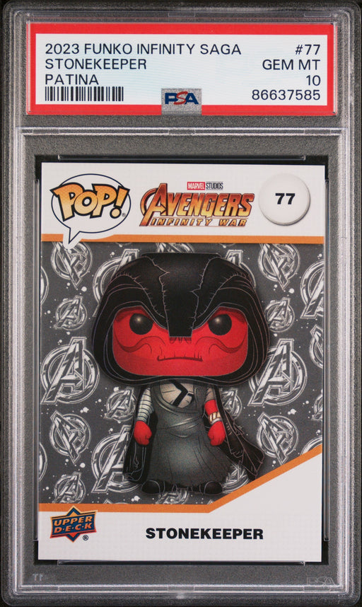 2023 UPPER DECK FUNKO POP MARVEL  STONEKEEPER PATINA #77  PSA 10 - for just $54! 