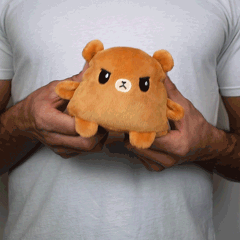 TeeTurtle Reversible Bear: Brown Plushmate (Mini) - Premium Toys and Collectible - Just $16.99! Shop now at Retro Gaming of Denver
