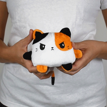 TeeTurtle Reversible Cat: Calico Plushmate (Mini) - for just $16.99! 