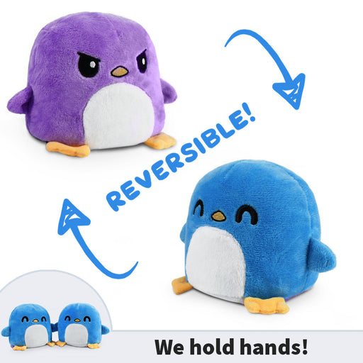 TeeTurtle Reversible Penguin: Blue/Purple Plushmate (Mini) - Premium Toys and Collectible - Just $16.99! Shop now at Retro Gaming of Denver