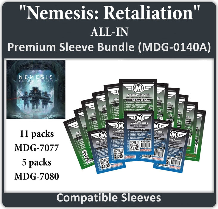 "Nemesis Retaliation" All In Gamefound Compatible Sleeve Bundle - for just $19.75! 