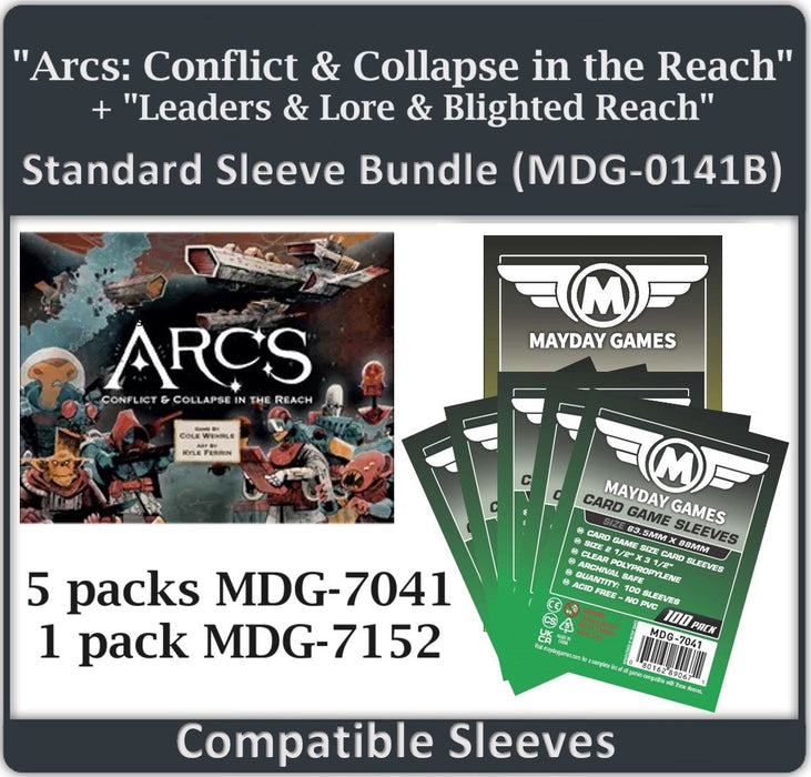 "Arcs: Conflict and Collapse in the Reach + Leaders & Lore, and Blighted Reach" Compatible Card Sleeve Bundle - for just $18.75! 