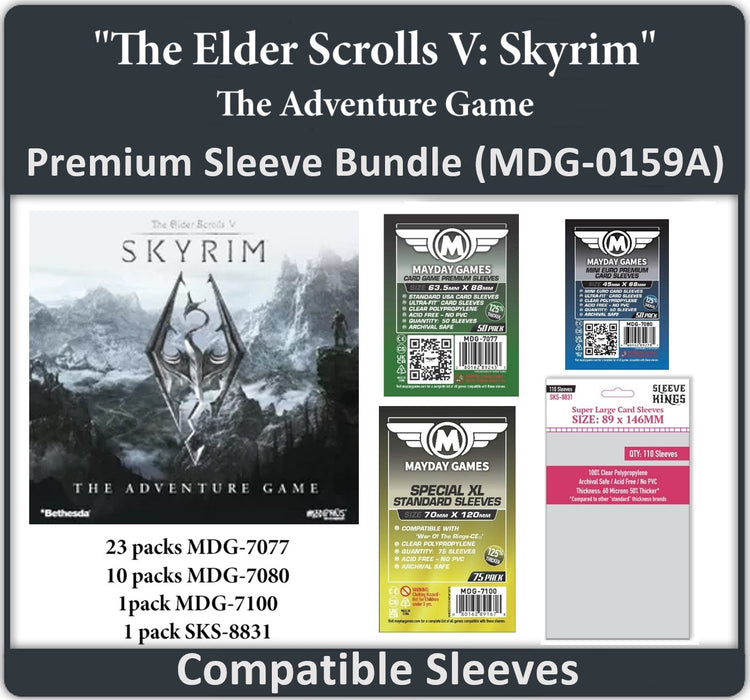"The Elder Scrolls V: Skyrim – The Adventure Game" Compatible Card Sleeve Bundle - for just $51.50! 