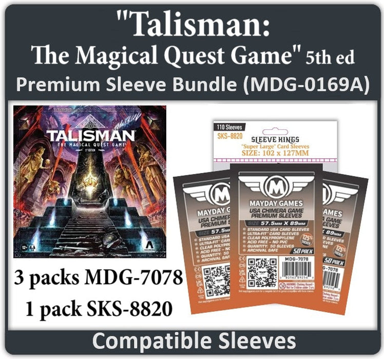"Talisman: The Magical Quest Game" – 5th Ed. Compatible Card Sleeve Bundle - for just $9.50! 