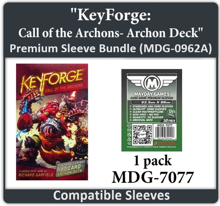 "Key Forge: Call of the Archons- Archon Deck" Compatible Card Sleeve Bundle - for just $2.75! 