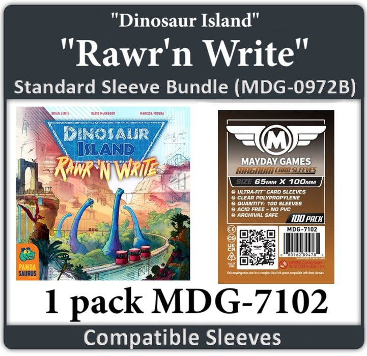 "Dinosaur Island: Rawr'n Write" Compatible Card Sleeve Bundle - for just $4! 
