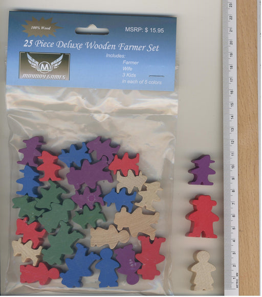 Deluxe Wooden Farmer Set (25 token farmer set perfect for Agricola) - for just $15.95! 