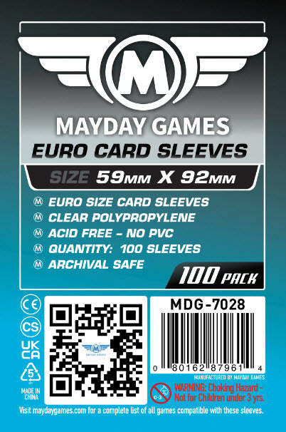 Euro Game Card Sleeves (59x92mm) Standard 7028 or Premium 7029 - for just $2.75! 