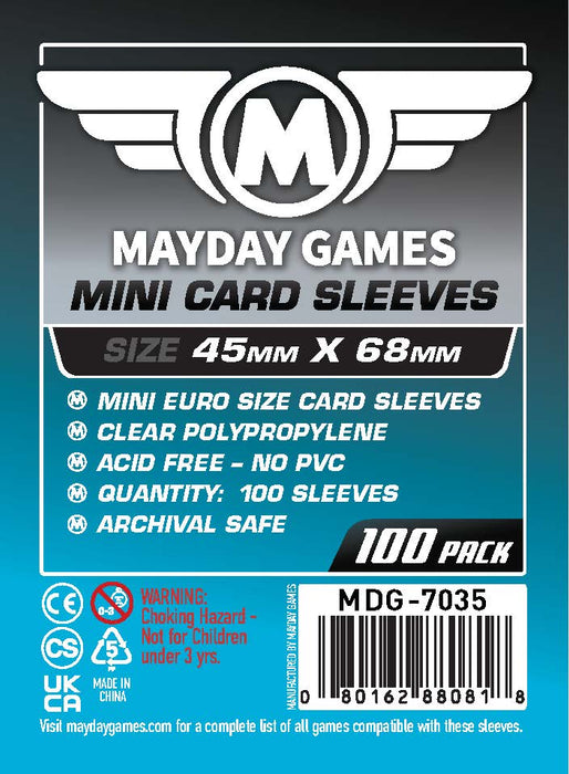 Mini Euro Card Sleeves (45x68mm) Standard 7035 or Premium 7080 - for just $2! 