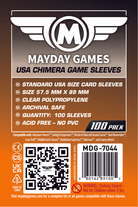 Standard USA Chimera Card Sleeves (57.5x89mm) Standard 7044 or Premium 7078 - for just $2.75! 