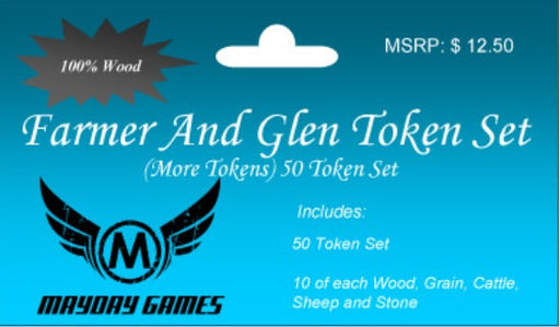 Farmer And Glen (Glen More) Wooden Token Set (50 wooden tokens) - for just $12.95! 