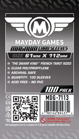 "Dwarf King" Compatible French Tarot Card Sleeves - Magnum (61x112mm) - for just $4! 