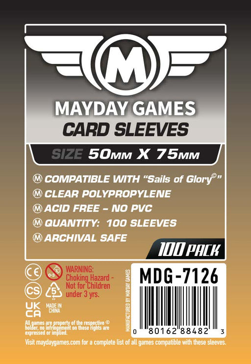 "Sails of Glory" Compatible Card Sleeves (50x75mm) Standard 7125 or Premium 7135 - for just $2.75! 