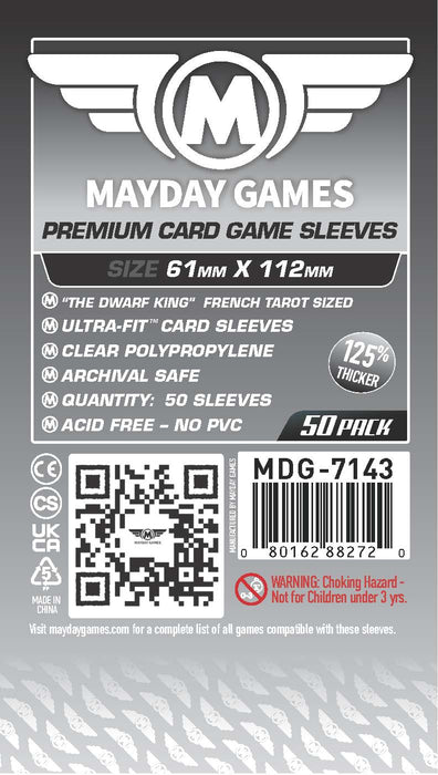 "Dwarf King" Compatible French Tarot Card Sleeves - Magnum (61x112mm) - for just $4! 