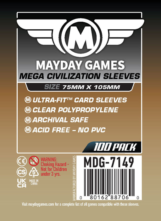 "Mega Civilization" Compatible Card Sleeves (75x105mm) - for just $4! 