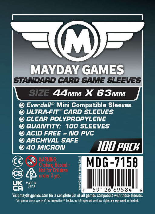 "Everdell Mini Compatible" Sleeves (44 X 63 MM) Standard 7158 or Premium 7163 - for just $2! 
