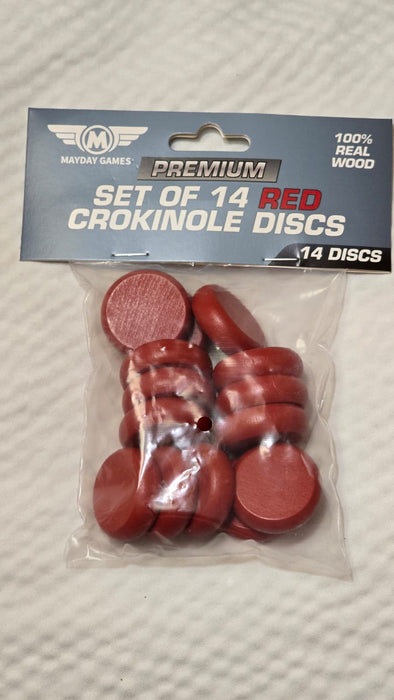 14 Crokinole Discs + 1 Peg in our Premium Version 10 Colors to Choose From! - for just $9.95! 