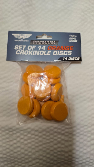 14 Crokinole Discs + 1 Peg in our Premium Version 10 Colors to Choose From! - for just $9.95! 